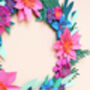 Jewel Tone Paper Flower Mini Wreath Craft Kit, thumbnail 5 of 6