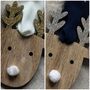 Mum And Dad Hanging Reindeer Decoration Christmas Card, thumbnail 2 of 3