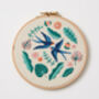 Beginner Summer Swallows Embroidery Kit, thumbnail 2 of 5