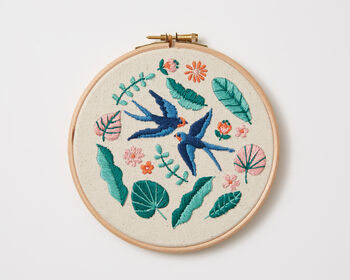 Beginner Summer Swallows Embroidery Kit, 2 of 5