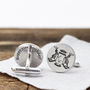 Personalised Silver Stag Crest Monogram Cufflinks, thumbnail 1 of 3
