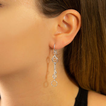 Sterling Silver Dangly Delicate Rings Earrings, 4 of 4