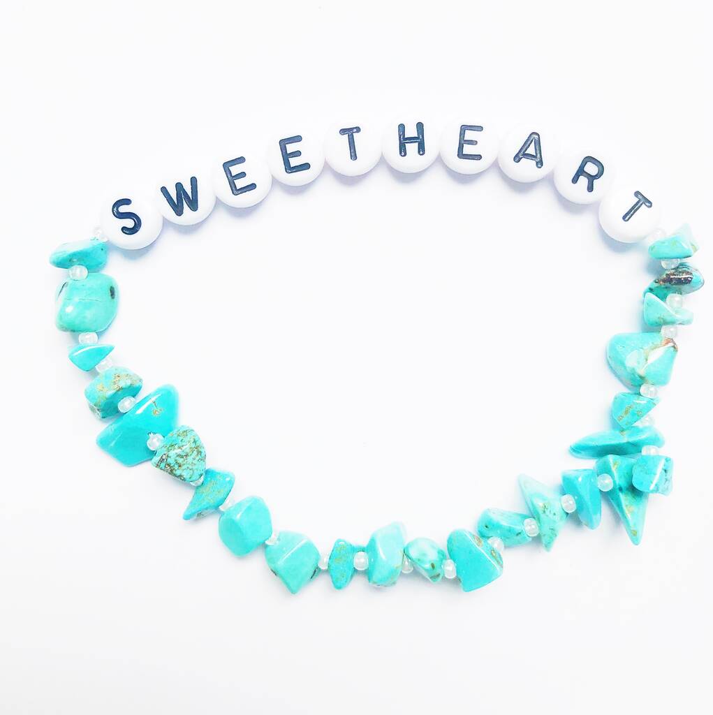 Turquoise Crystal Friendship Beaded Bracelet By Summer Affirms