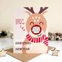 Rudolph Reindeer Scratch Off Surprise Gift Christmas Card, thumbnail 1 of 3