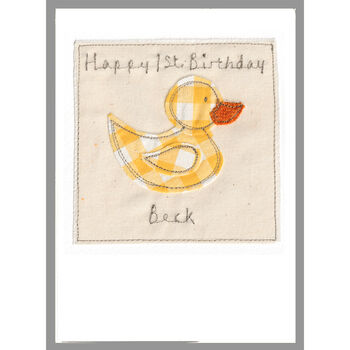 Personalised Duck New Baby Boy / 1st Birthday Card, 6 of 8