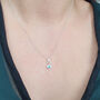 Minimalist Blue Eye Charm Sterling Silver Necklace, thumbnail 2 of 4