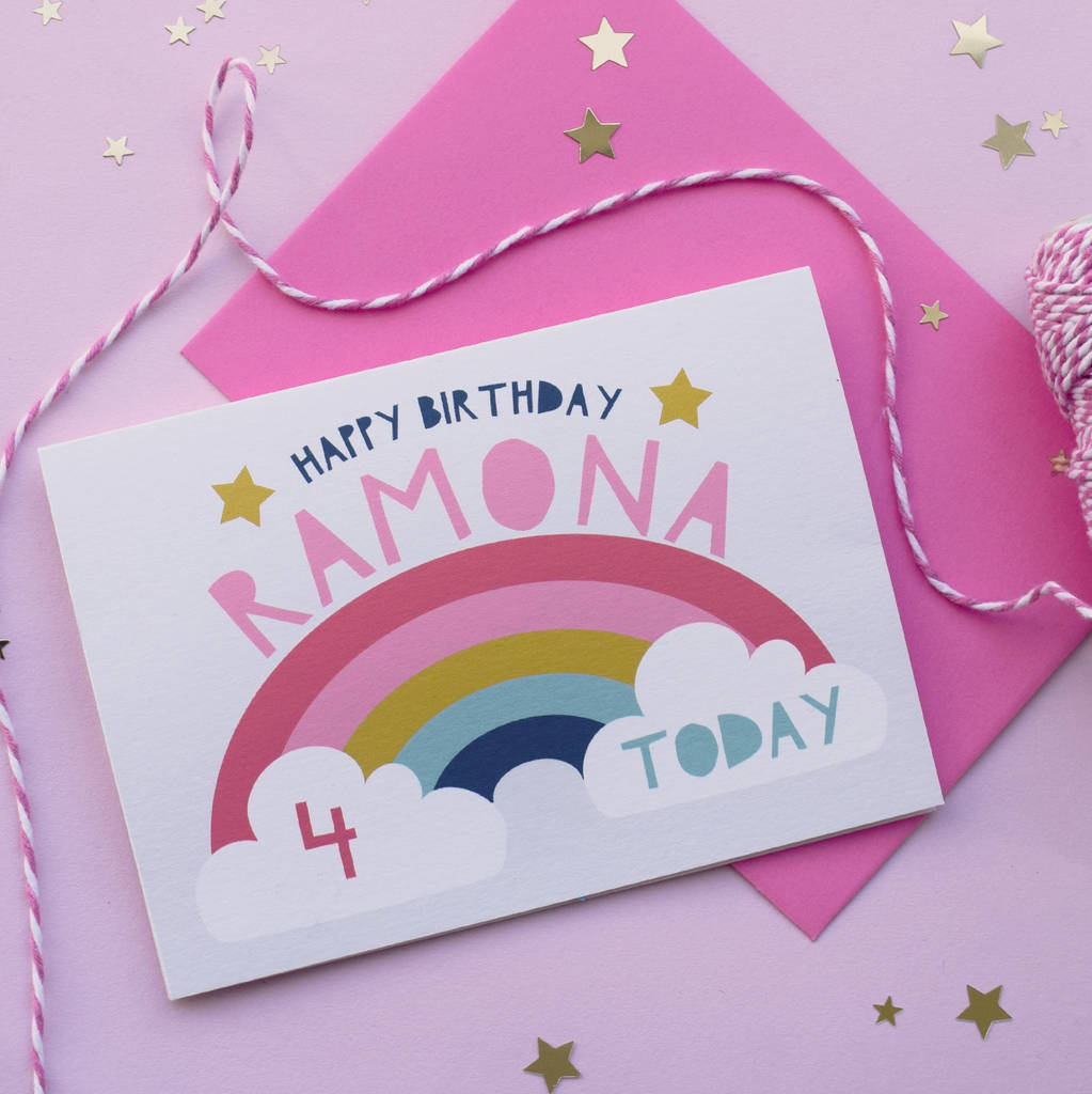 Rainbow Personalised Child's Birthday Card, 1 of 2