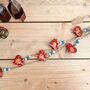 Hand Painted Red Yellow Hanging Heart Bells Wind Chime, thumbnail 2 of 12