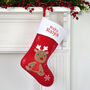 Personalised Christmas Stocking With Baby Reindeer, thumbnail 1 of 5