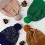 Lambswool Knitted Scatter Pom Pom Hat, thumbnail 1 of 12