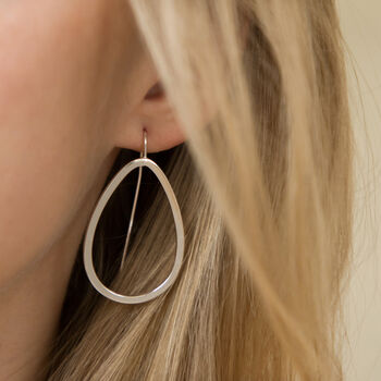 Silver Colour Hollow Tear Drop Earrings, 2 of 4