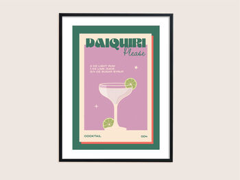 Retro Daiquiri Cocktail Print, 3 of 4