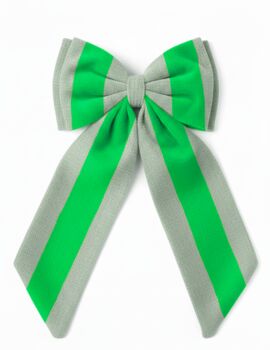 Sustainable Lrg Linen Stripe Bow Hanging Christmas Decoration, 7 of 10