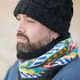 Fair Trade Fair Isle Neckwarmer Lined Repurposed Wool, thumbnail 5 of 7