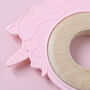 Personalised Wooden And Silicone Unicorn Teether, thumbnail 2 of 3