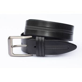 Men's Thick Black Leather Belt Free Personalisation, 5 of 8