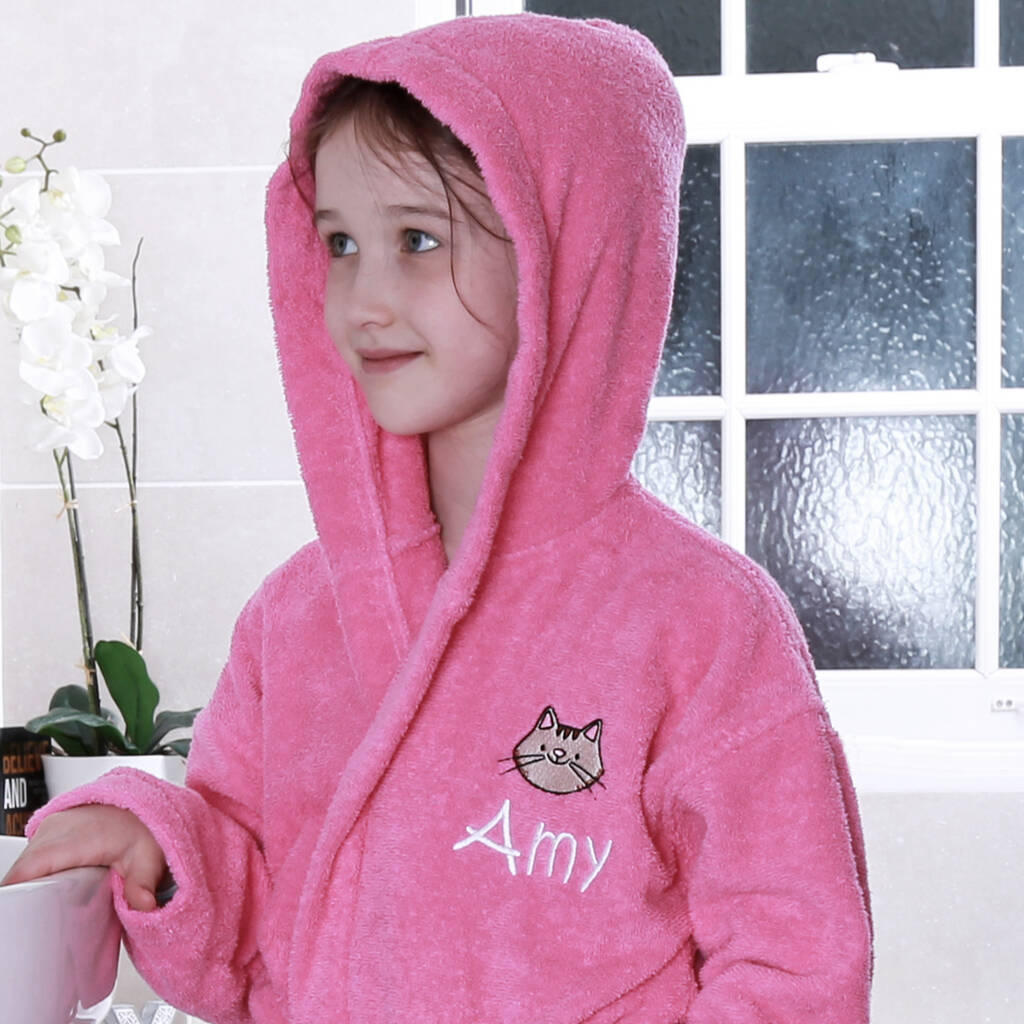 KIDS DRESSING GOWN BOYS,GIRL BATHROBE HOODED 100%EGYPTIAN COTTON TERRY TOWELLING