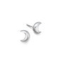 Sterling Silver Moon Stud Earrings, thumbnail 3 of 4