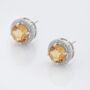 Round Citrine 925 Sterling Silver Stud Earrings, thumbnail 3 of 4