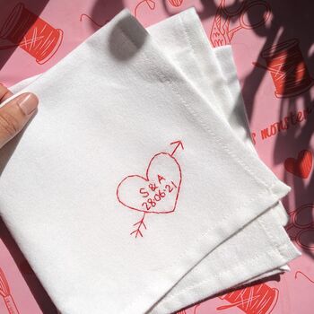 Hand Embroidered Wedding Hanky For Bride, 4 of 11