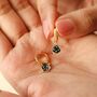 Celestial Bee Charm Huggie Earrings In Gold Plating, thumbnail 7 of 11