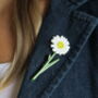 Daisy White Flower Brooch, thumbnail 2 of 5