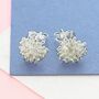 Dandelion Floral Sterling Silver Stud Earrings, thumbnail 1 of 4