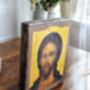 Jesus Christ Icon Print, Orthodox Wood Wall Art, thumbnail 3 of 5