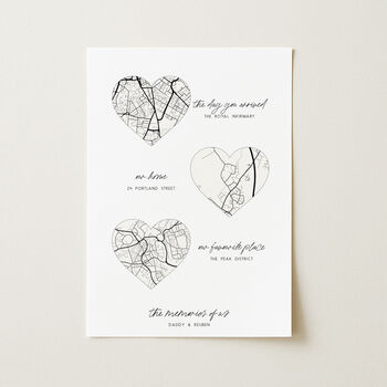Personalised ‘Memories Of Us’ Heart Map Print, 2 of 2