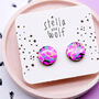 Large Abstract Neon Dash Stud Earrings, thumbnail 2 of 6