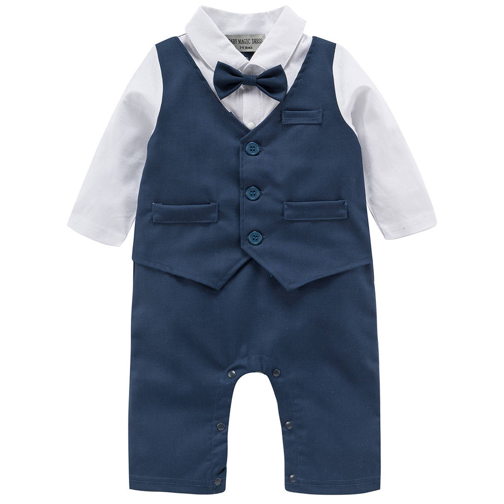 Baby Boy's All In One Outfit With Waistcoat Set, 1 of 5