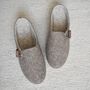 Wool Mule Style Slippers With Toggle Oak Brown, thumbnail 4 of 5