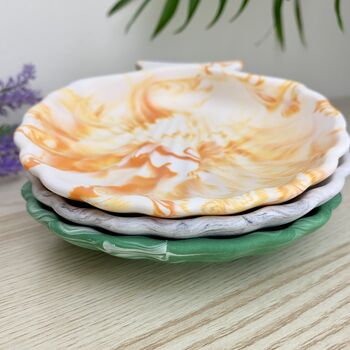 Orange Marbled Seashell Trinket Tray/ Soap Dish, 7 of 8