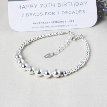 70th Birthday Bracelet, Beatrice, Sterling Silver, 4 of 6