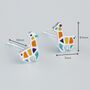 Sterling Silver Geometric Llama Stud Earrings, thumbnail 3 of 5