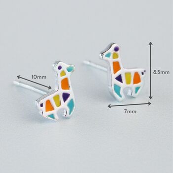 Sterling Silver Geometric Llama Stud Earrings, 3 of 5