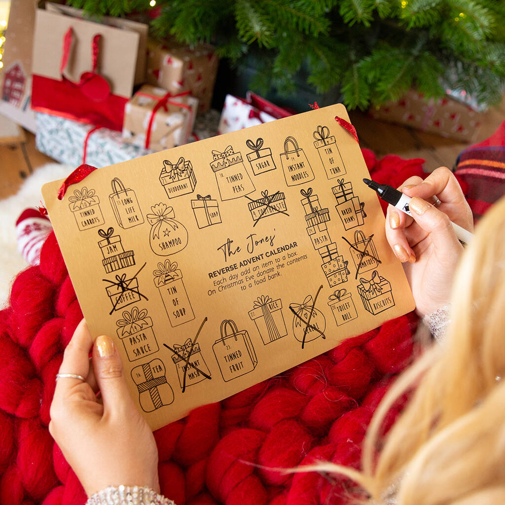 Personalised Reverse Christmas Advent Calendar Reusable By Ellie Ellie