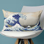 The Great Wave Hokusai Art Velvet Cushion, thumbnail 1 of 7