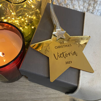 Personalised Frosted Star Decoration With Charm 23, 11 of 12
