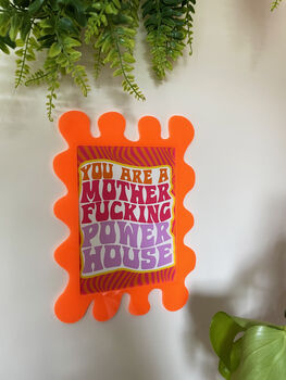 Neon Orange Wall Print Blobby Frame Free Print Included, 3 of 10