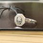 Sterling Silver Angry Skull Hexagon Halloween Ring, thumbnail 1 of 8