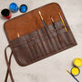 Personalised Leather Artists Brush Roll Pencil Case, thumbnail 1 of 9