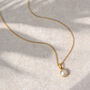 June Birthstone Pearl Silver/Gold Charm Necklace, thumbnail 2 of 12