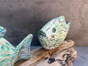 Hand Carved Driftwood Fish Ornament Sealife Gift Decor, 2 of 7