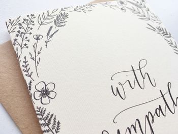 'With Sympathy' Modern Calligraphy Card, 3 of 3