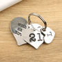 21st Birthday Gift Personalised 2pc Heart Key Ring, thumbnail 12 of 12