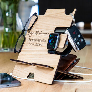Personalised Smartphone Charging Stand 5th Anniversary, 2 of 6