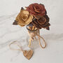 Vintage Leather Anniversary Large Rose With Glass Vase, thumbnail 3 of 8