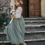 Classic Sage Green Bohemian Flower Girl Dress, thumbnail 5 of 8