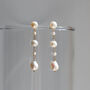 Gold Pearl Drop Earrings, thumbnail 2 of 8